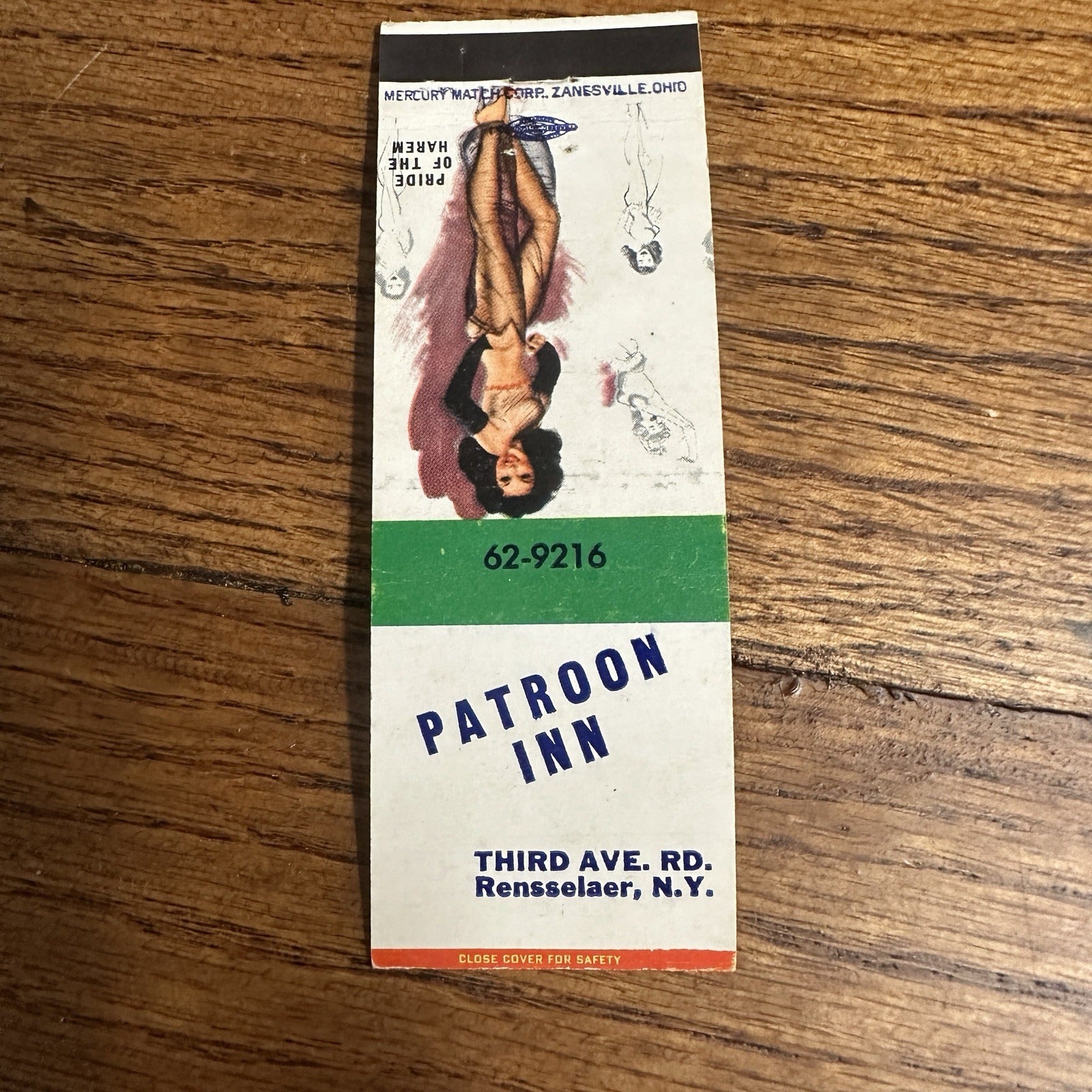 1940s 1950s Pinup Girl Girlie Matchbook Cover Patroon Inn Rensselaer NY
