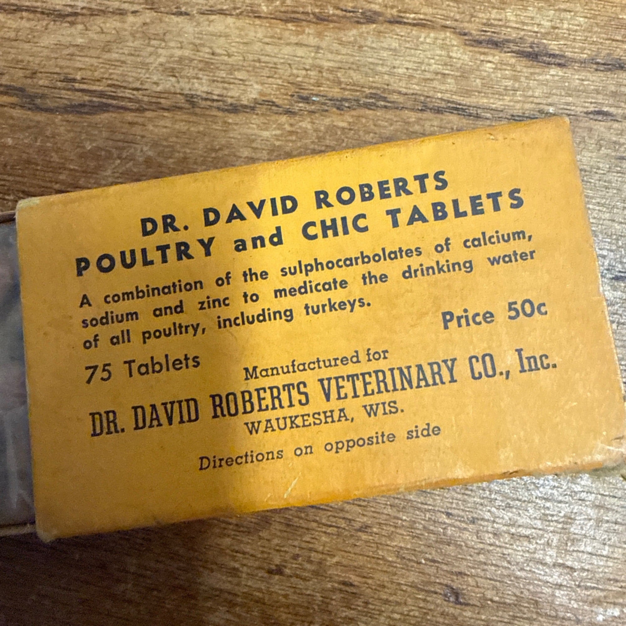Vintage Dr David Roberts Poultry Chic Tablets Veterinarian Medicine Waukesha Wis