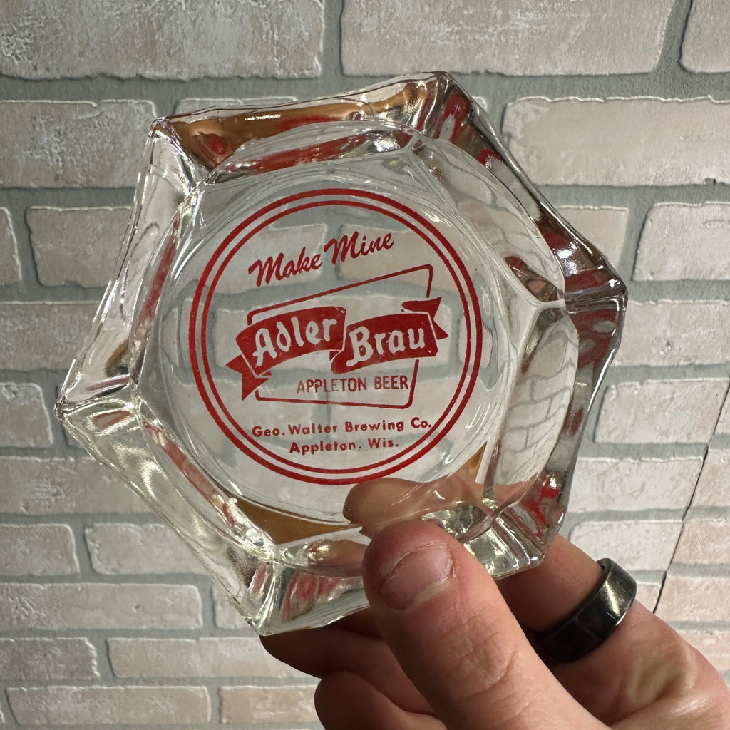 Adler Brau Geo Walter's Brewing Co. Appleton Wisconsin Beer Glass Ashtray
