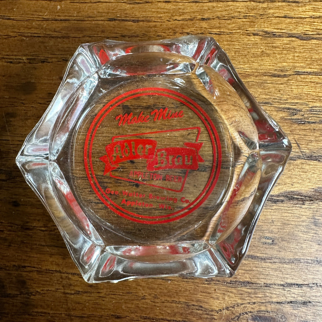 Adler Brau Geo Walter's Brewing Co. Appleton Wisconsin Beer Glass Ashtray