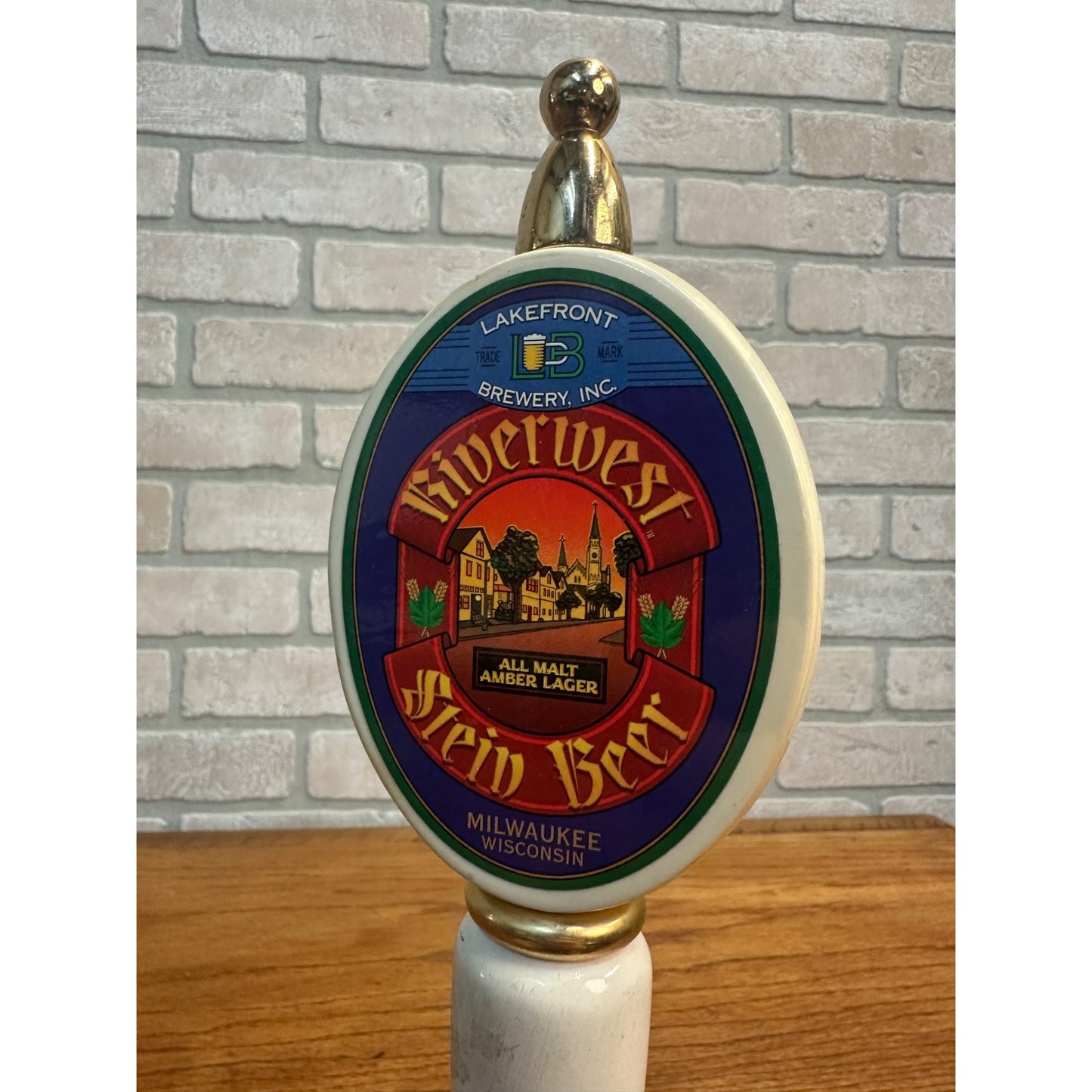 Vintage Lakefront Brewery Inc. Riverwest Stein Beer Beer Tap Handle Milwaukee