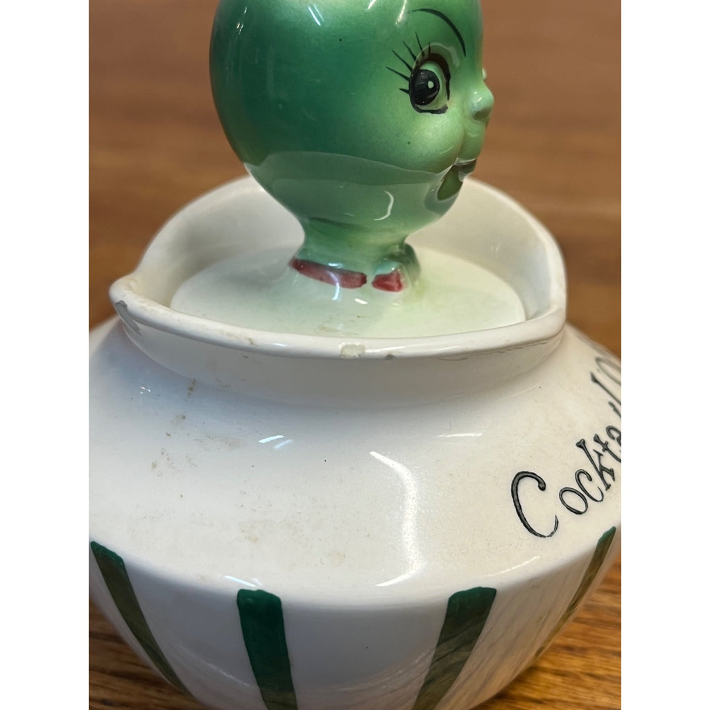Vintage 1950s Holt Howard / Lefton Cocktail Olives Jar Pixieware MCM Japan #1480