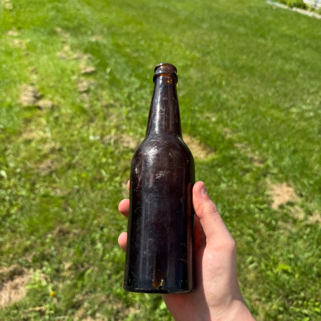 Vintage 12oz Waukesha Fox Head Brewing Co. Amber Beer Bottle Wis Embossed