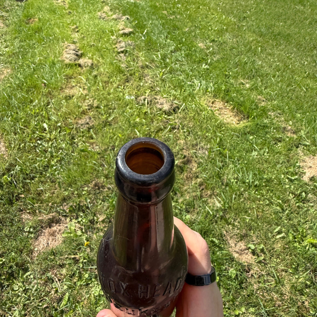 Vintage 12oz Waukesha Fox Head Brewing Co. Amber Beer Bottle Wis Embossed