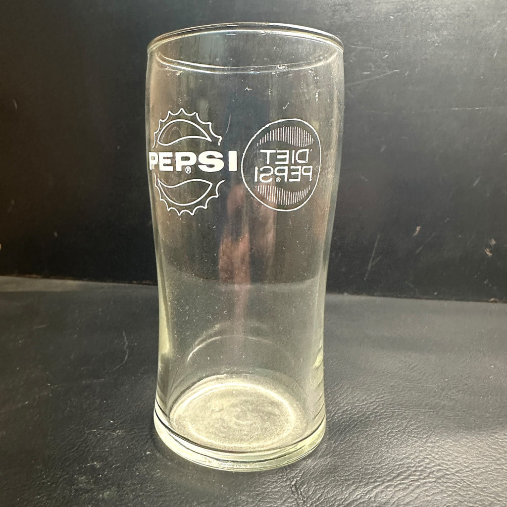 Vintage Pepsi Cola Diet Pepsi ACL  Fountain Glass Advertising 5" Tall