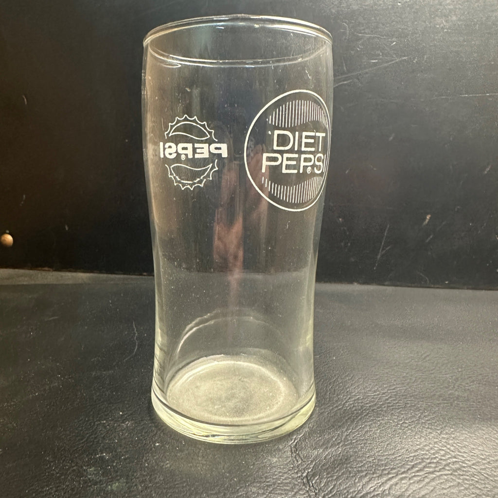 Vintage Pepsi Cola Diet Pepsi ACL  Fountain Glass Advertising 5" Tall