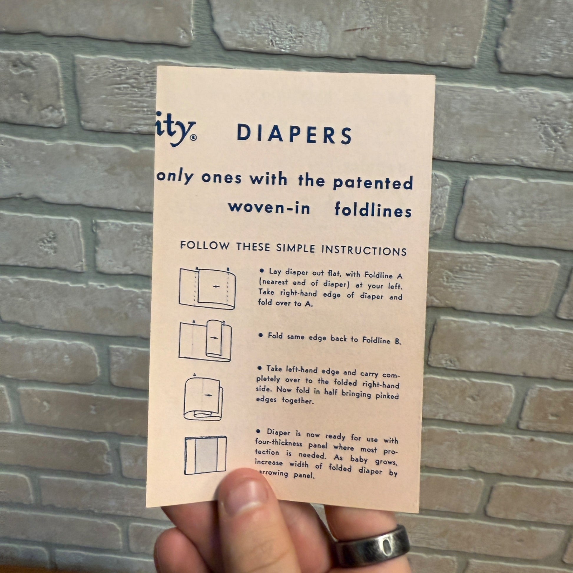 Vintage Curity Diaper Fold-Out Advertisement Ad Brochure Baby Child Diapers