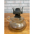 Antique EAPG Victorian Oil Kerosene Finger Loop Glass Lamp w/ Queen Anne No.1 Burner Farmhouse