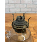 Antique EAPG Victorian Oil Kerosene Finger Loop Glass Lamp w/ Queen Anne No.1 Burner Farmhouse