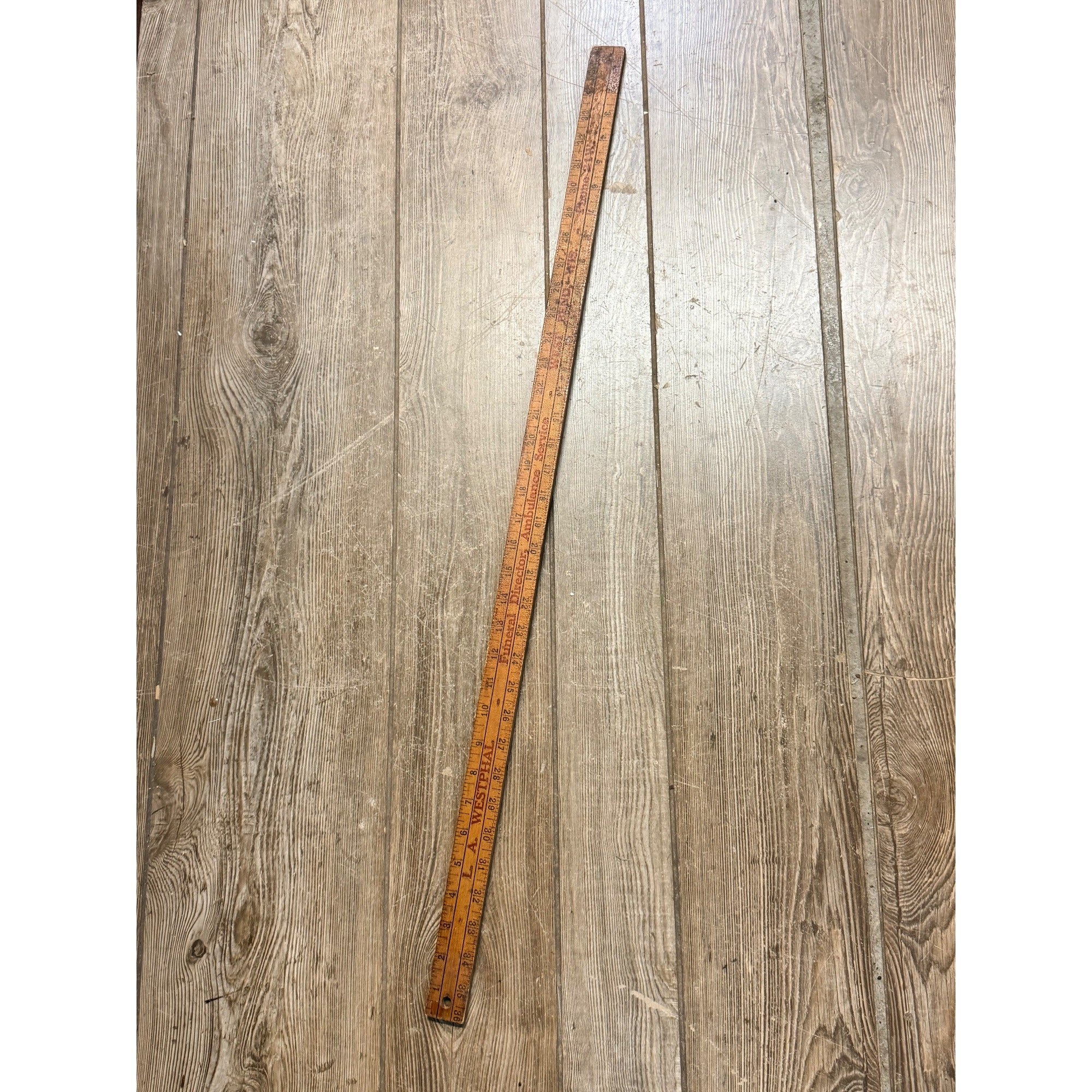 Vintage West Bend Wisconsin Funeral Director Ambulance Service Yardstick Westphal