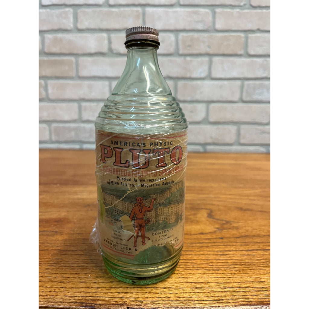 Vintage America Physic Pluto Water Glass Bottle Label French Lick Springs Hotel