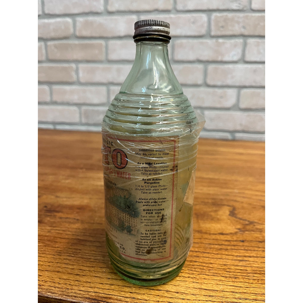 Vintage America Physic Pluto Water Glass Bottle Label French Lick Springs Hotel