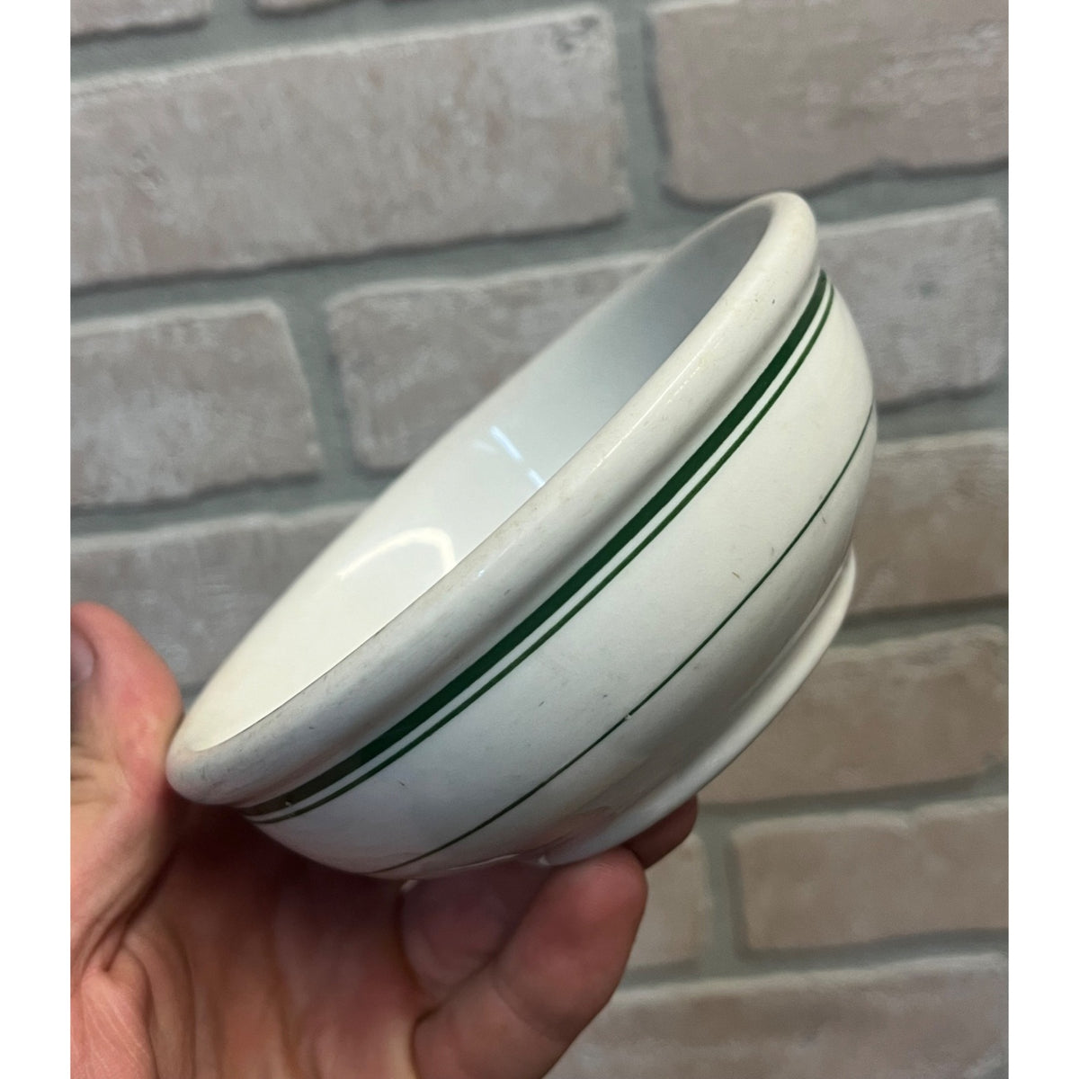 Vintage 1950s Jackson China Green Stripe Restaurant Ware Fruit Berry Bowl 5"