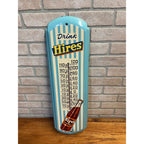 Vintage Drink Hires Root Beer Advertising Thermometer Sign Original 1950s Blue