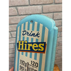 Vintage Drink Hires Root Beer Advertising Thermometer Sign Original 1950s Blue