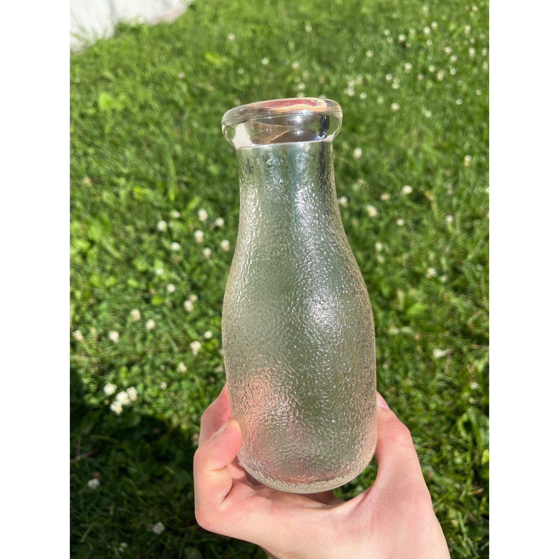 Vintage Zeller's Richmond Virginia VA One Pint Glass Milk Bottle Etched