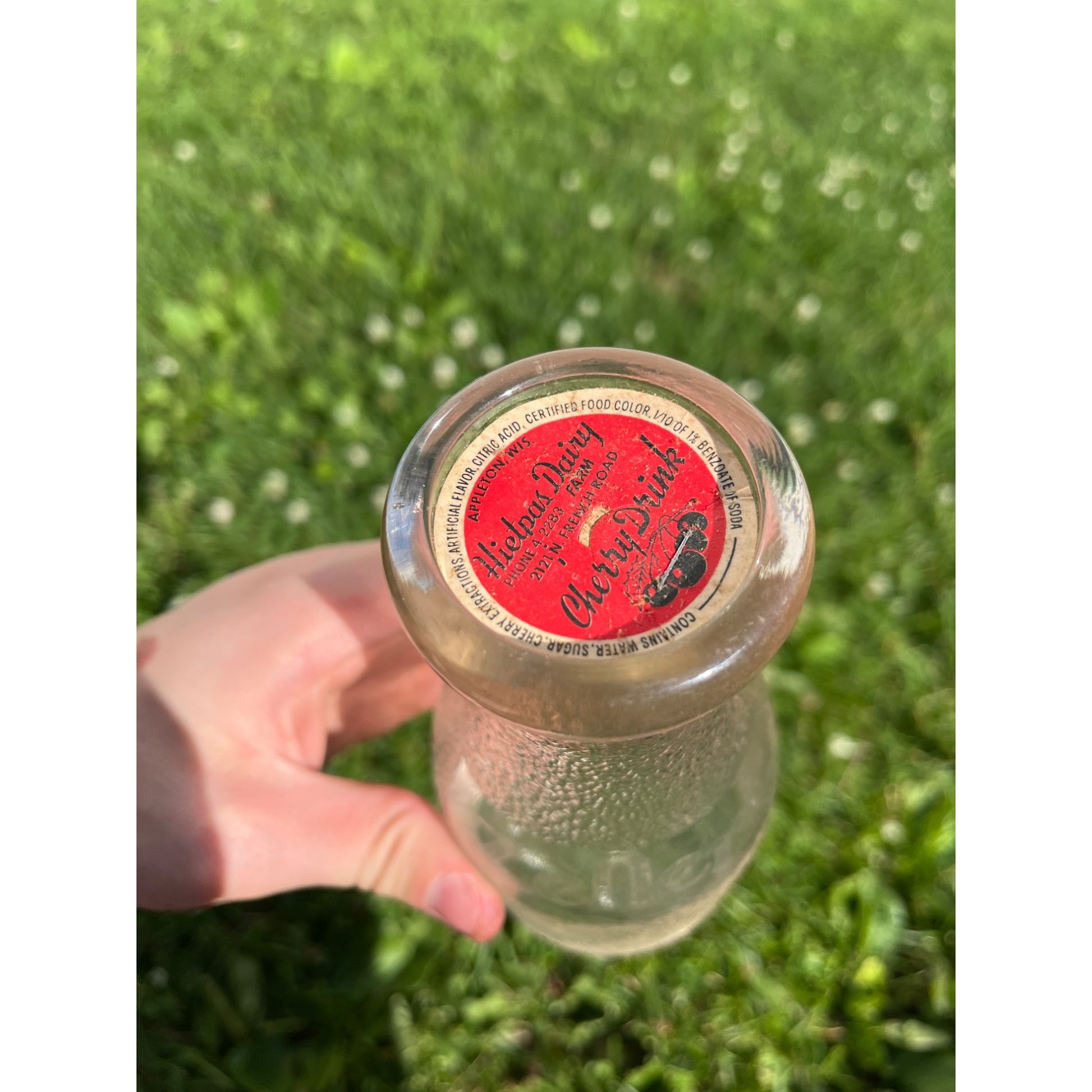 Vintage Zeller's Richmond Virginia VA One Pint Glass Milk Bottle Etched