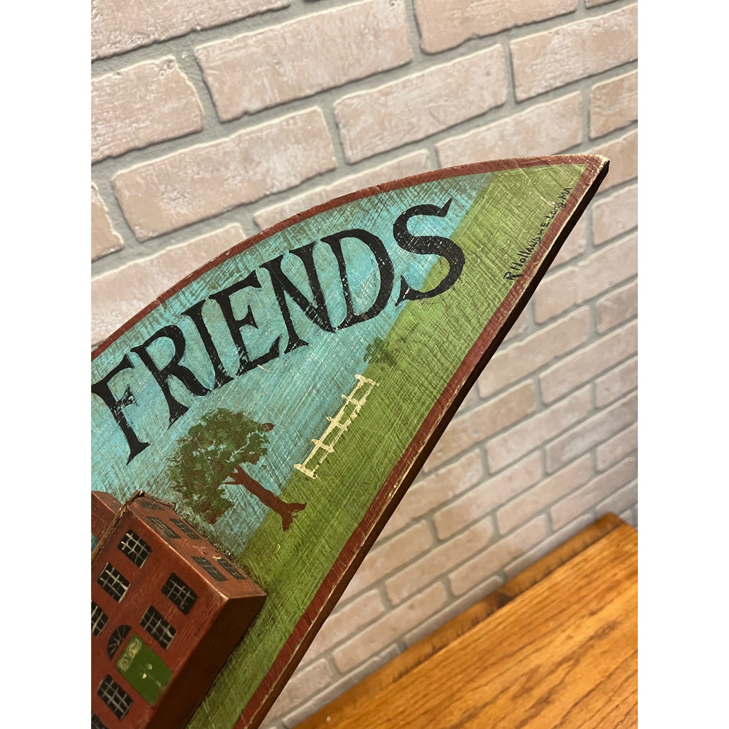 Vintage Hand Made Painted Wooden Welcome Sign by R Holland Primitive Decot Cottage
