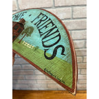 Vintage Hand Made Painted Wooden Welcome Sign by R Holland Primitive Decot Cottage