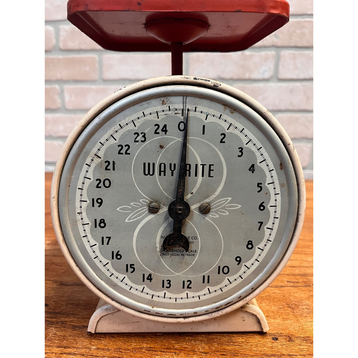 Vintage Hanson Scale Co. Way Rite Metal Household Scale Chicago, Illinois Primitive Farmhouse Kitchen Decor