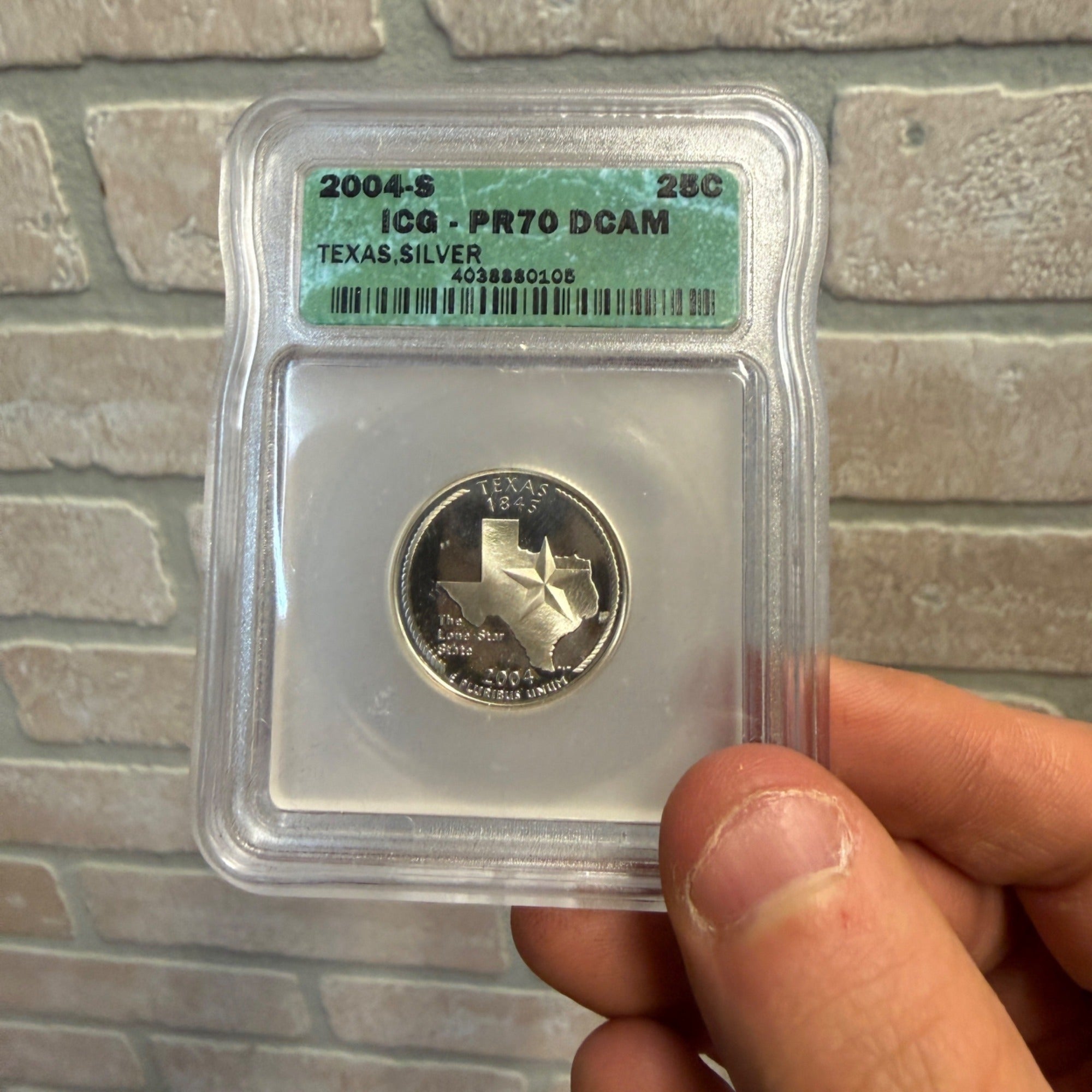 Certified ICG PR70 DCAM Silver Proof Quarter State  - Texas 2004 S