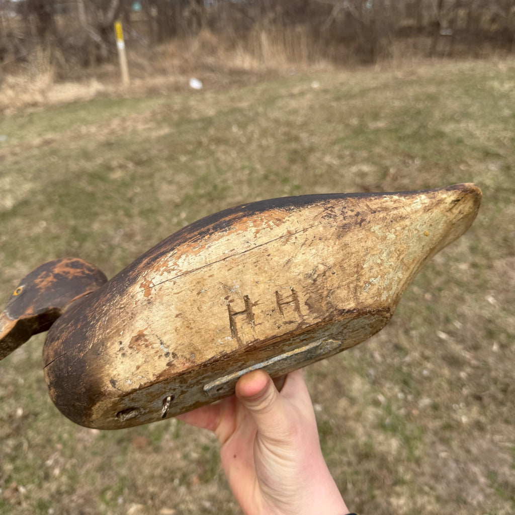 1870s DeWitt Wakefield Redhead Duck Decoy Scarce Original Paint