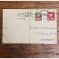 Vintage 1925 Christmas Postcard w/ Christmas Seal Tied - Girl Doll Xmas Tree