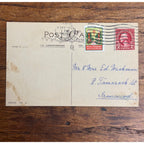Vintage 1925 Christmas Postcard w/ Christmas Seal Tied - Girl Doll Xmas Tree