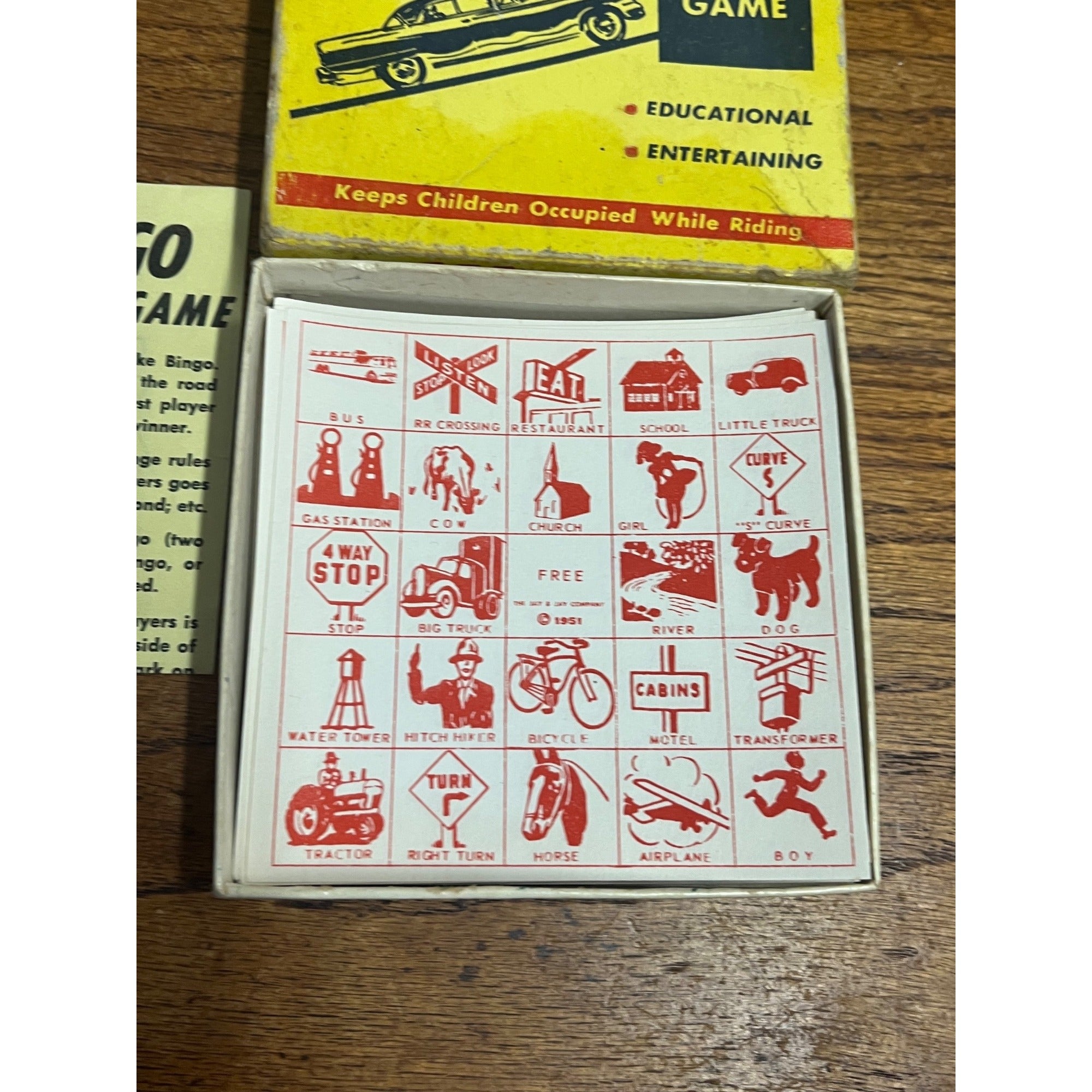 Vintage Zit-Zingo Travel Game Bingo-Style Entertainment for Car Rides The Jay and Jay Company Lombard, Illinois Circa 1954