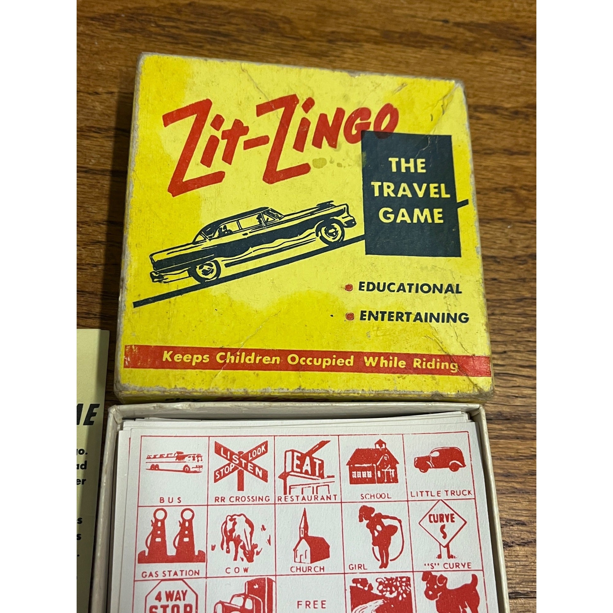 Vintage Zit-Zingo Travel Game Bingo-Style Entertainment for Car Rides The Jay and Jay Company Lombard, Illinois Circa 1954