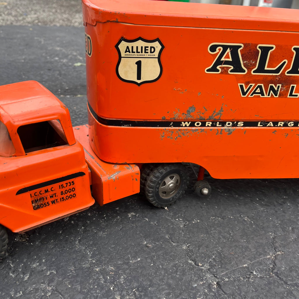 Vintage Tonka Allied Van Lines Movers Semi Truck Hauler Pressed Steel Toy
