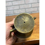 Vintage Double-Handled Solid Brass Mortar and Pestle Set