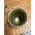 Vintage Double-Handled Solid Brass Mortar and Pestle Set