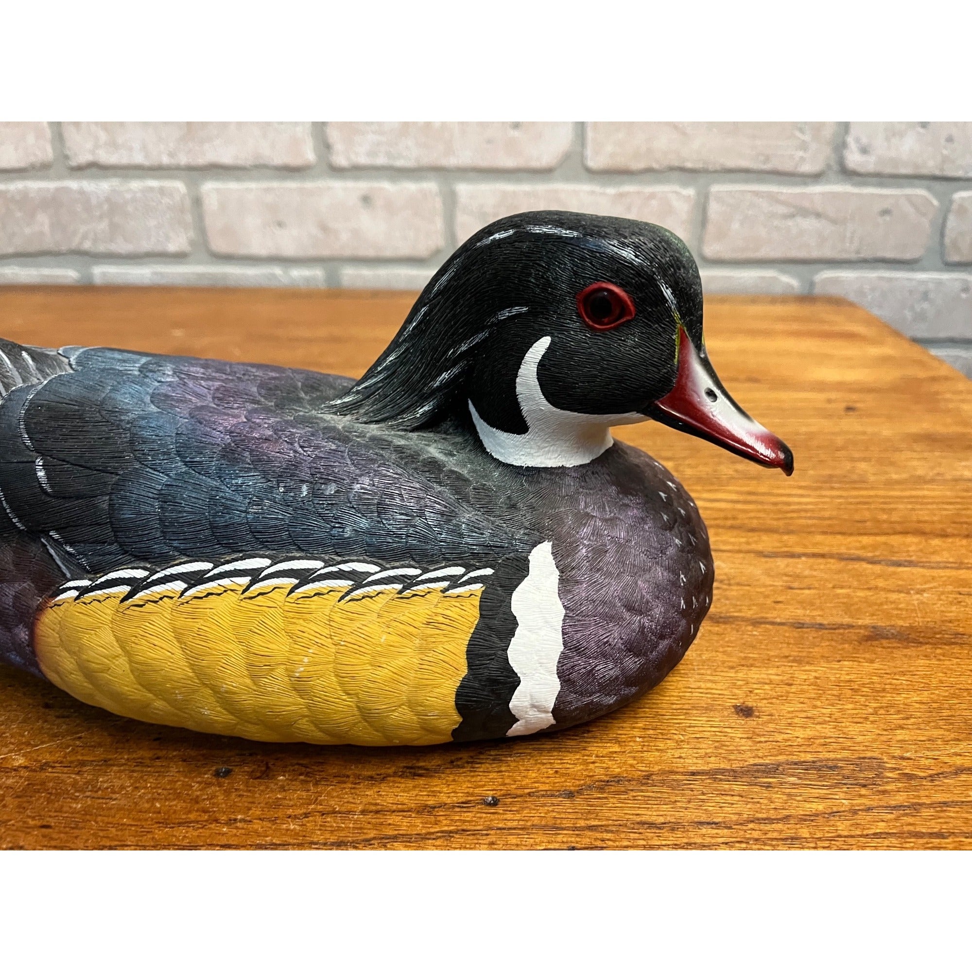 Vintage Jules A Bouillet Drake Duck Decoy Hand Painted Resin Figurine 12"