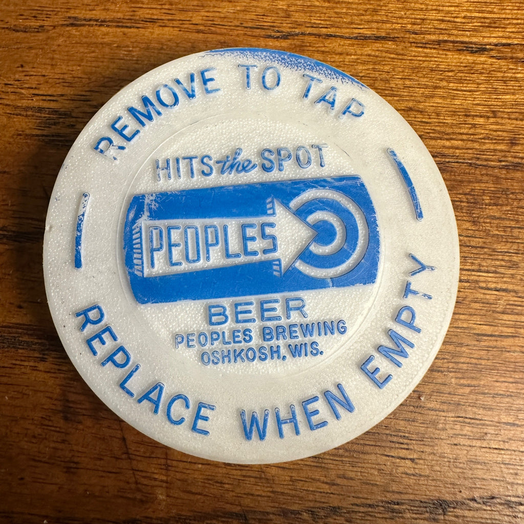 Vintage Peoples Brewing Co. Oshkosh Wis. Keg Beer Tap Cover