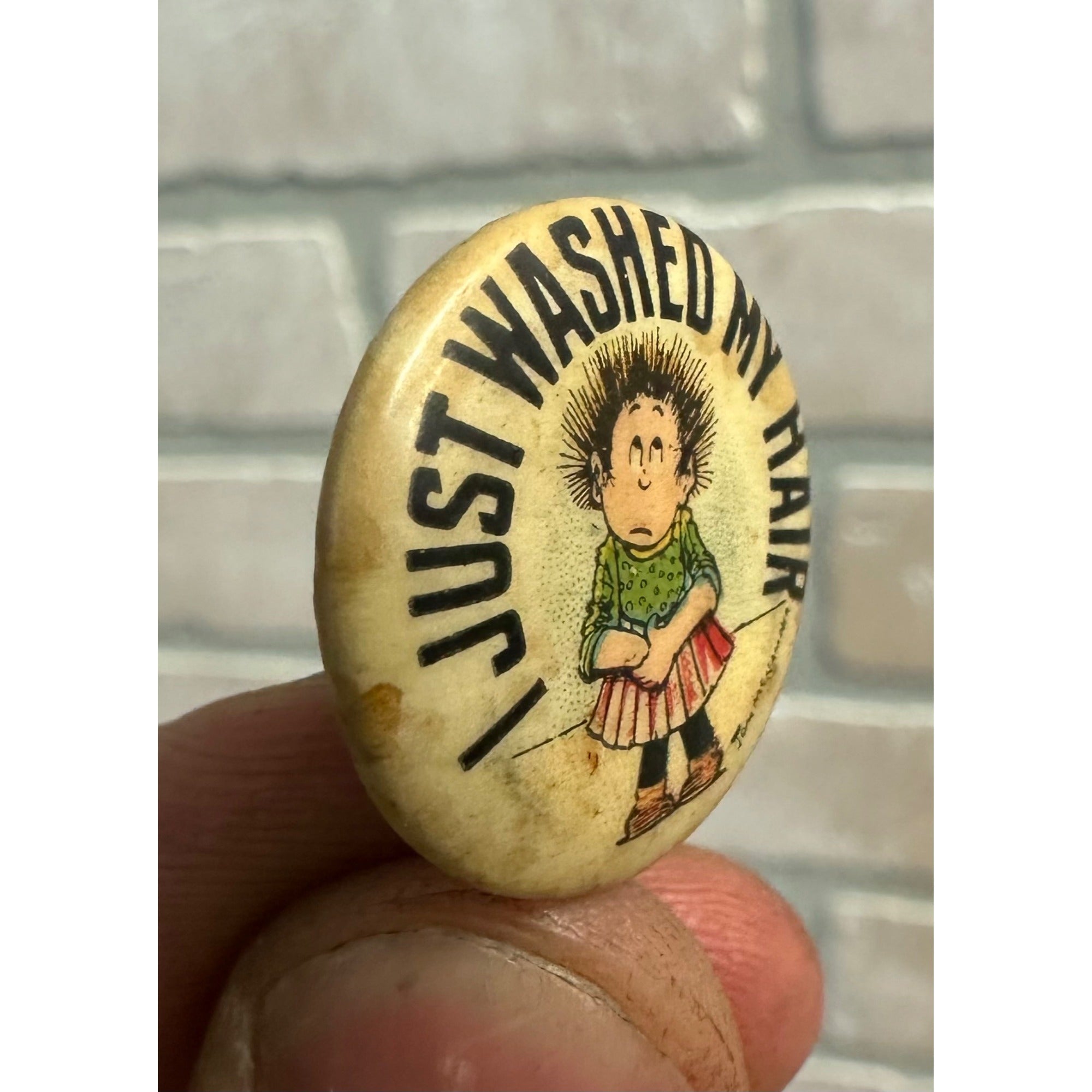 Vintage 1900s Hassan Cigarettes Cartoon Humor Button Pin Premium Advertising