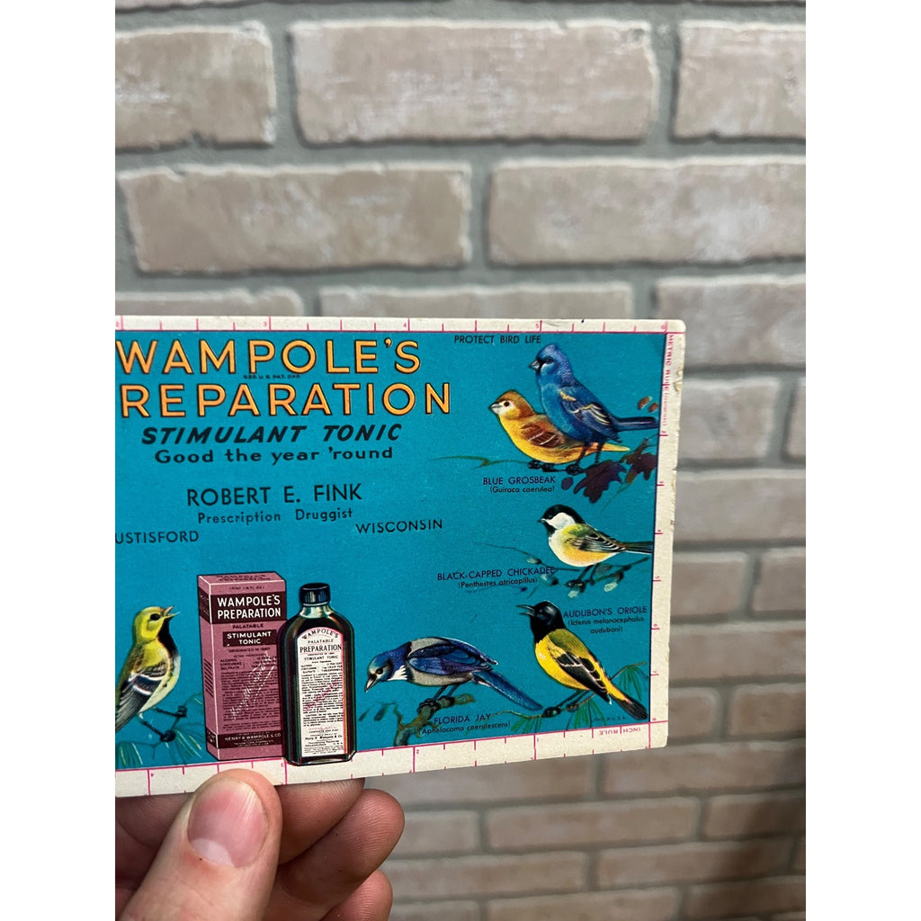 Vtg Wampole's Preparation Tonic and Stimulant Ink Blotter Hustisford Wisconsin