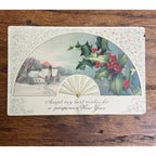 Vintage 1914 Christmas Postcard w/ Christmas Seal Tied American Red Cross