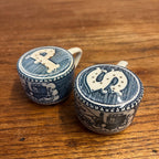 Vintage Currier & Ives Royal China Salt & Pepper Shakers Horse & Buggy