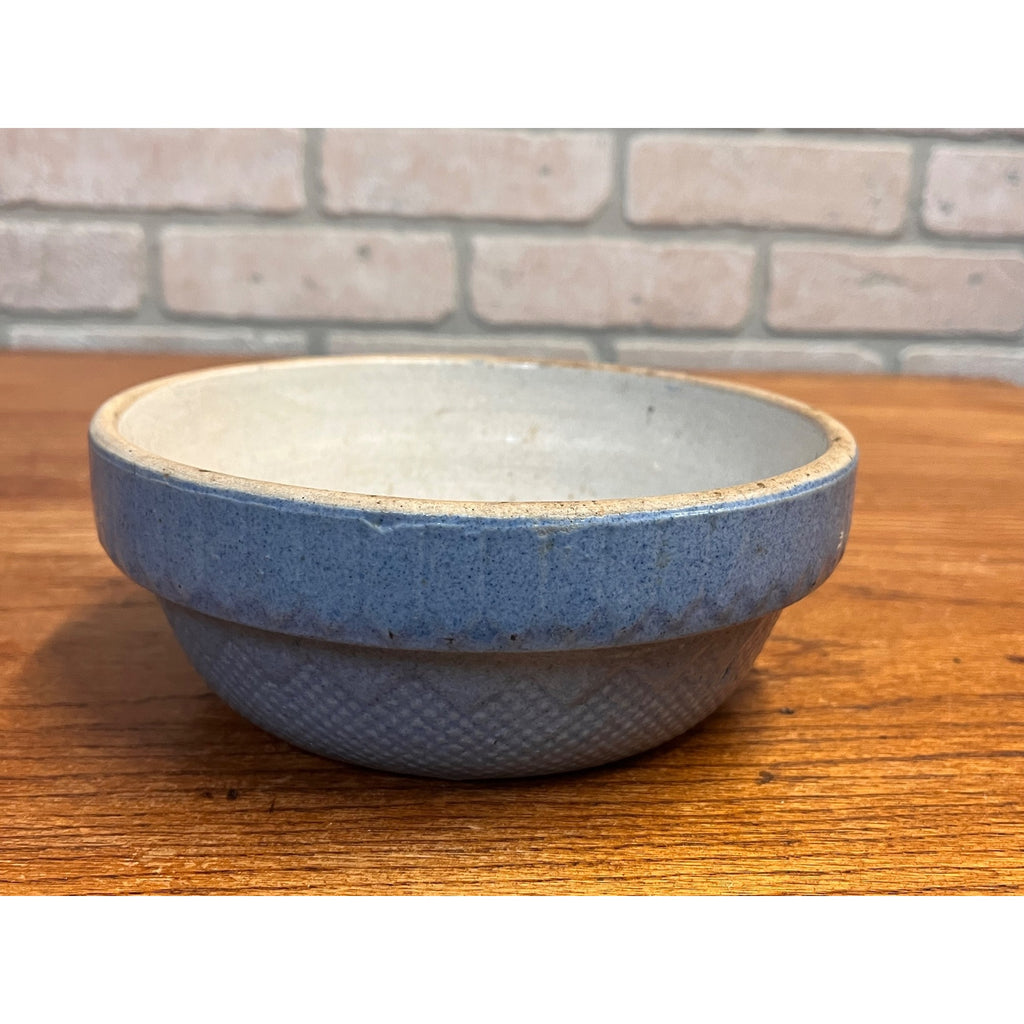 Antique Roseville Venetian Light Blue Stoneware Mixing Bowl 7" Early Primitive