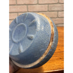 Antique Roseville Venetian Light Blue Stoneware Mixing Bowl 7" Early Primitive