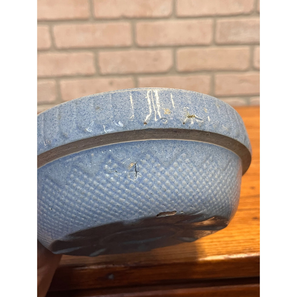 Antique Roseville Venetian Light Blue Stoneware Mixing Bowl 7" Early Primitive