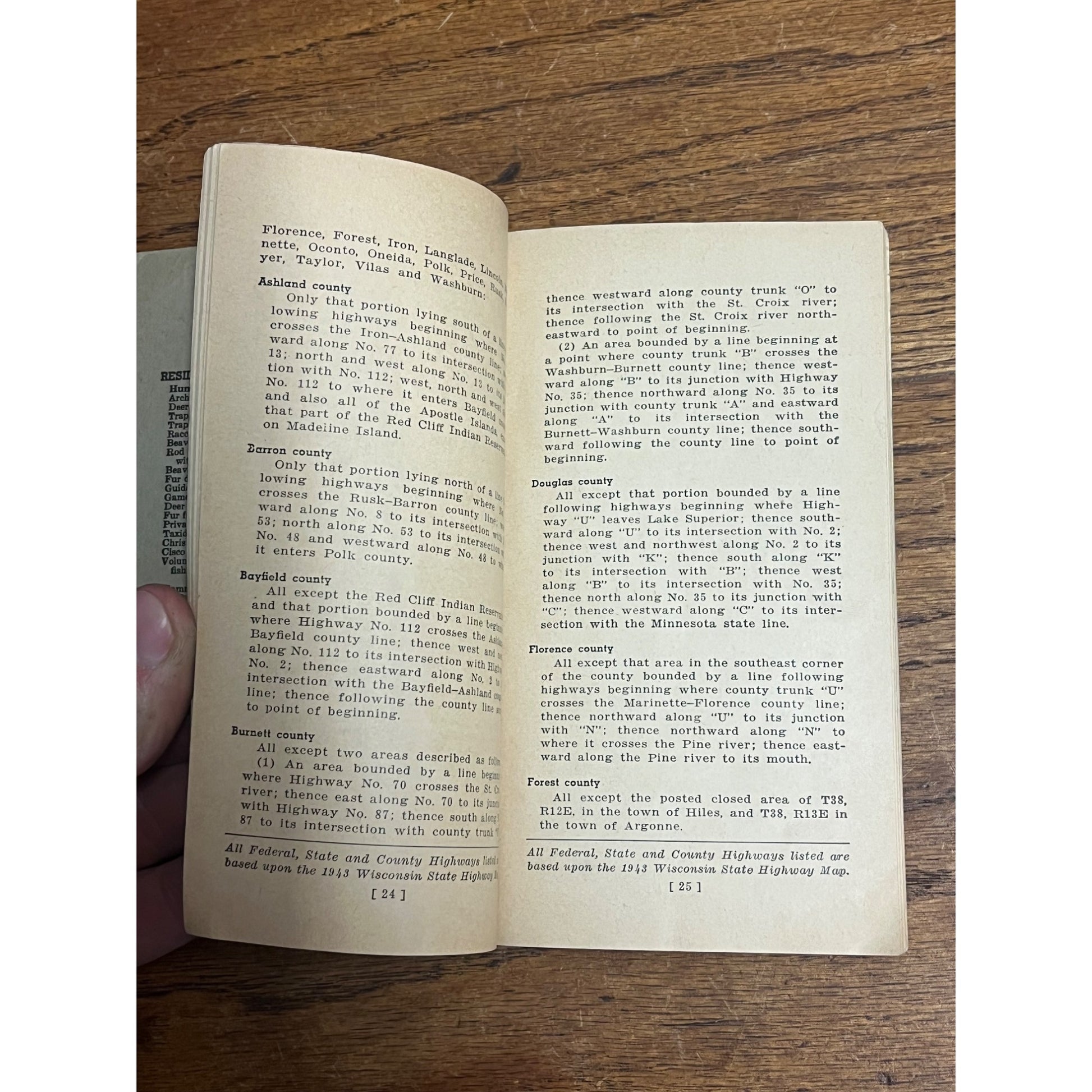 Vintage Wisconsin 1943-44 Hunting & Trapping Laws Regulations Booklet Guide