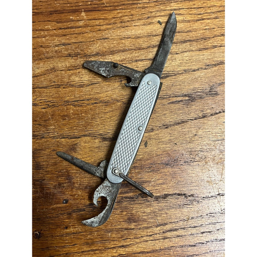 Vintage WWII Era Utility Knife Multi-Tool Can Opener No US Stamp Commercial MIL-K