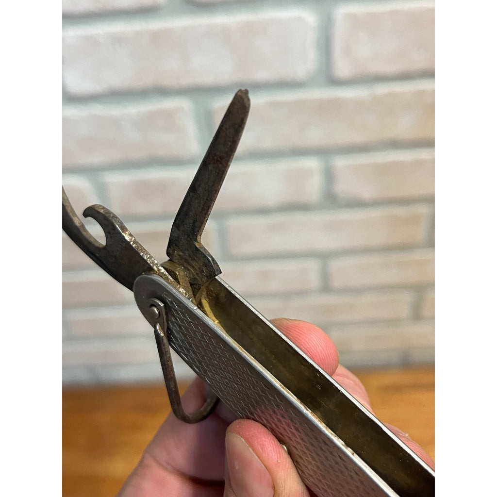 Vintage WWII Era Utility Knife Multi-Tool Can Opener No US Stamp Commercial MIL-K