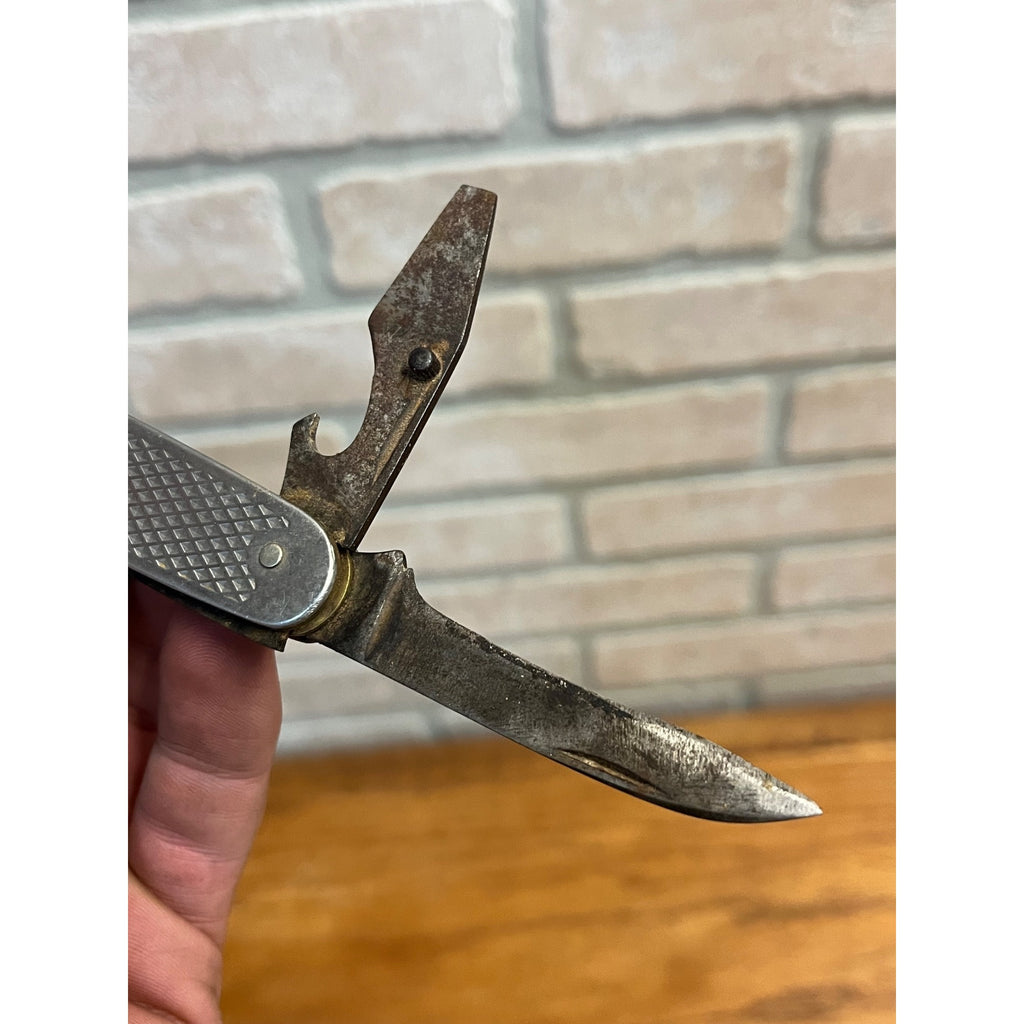 Vintage WWII Era Utility Knife Multi-Tool Can Opener No US Stamp Commercial MIL-K