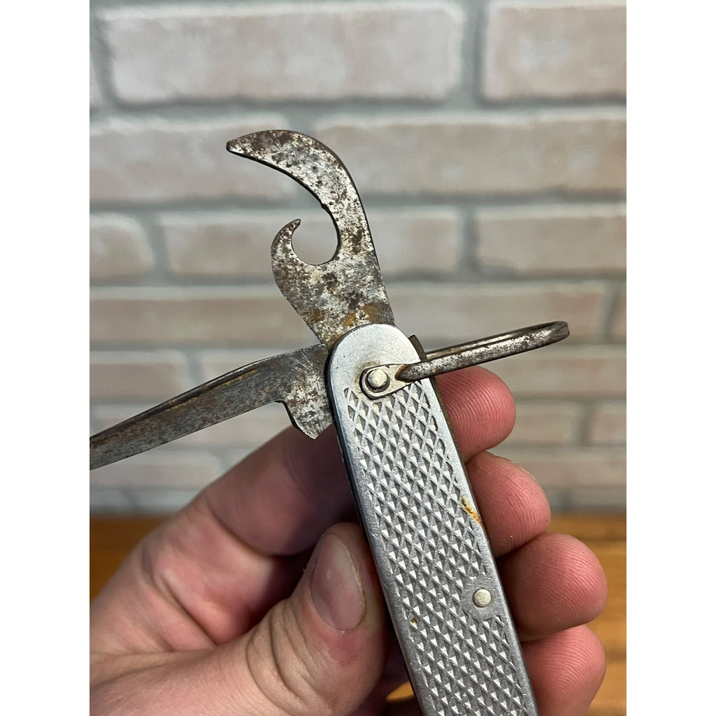 Vintage WWII Era Utility Knife Multi-Tool Can Opener No US Stamp Commercial MIL-K