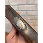 Antique Ebony Wood Handle Clothes Brush w/ Sterling Tag Monogram Victorian