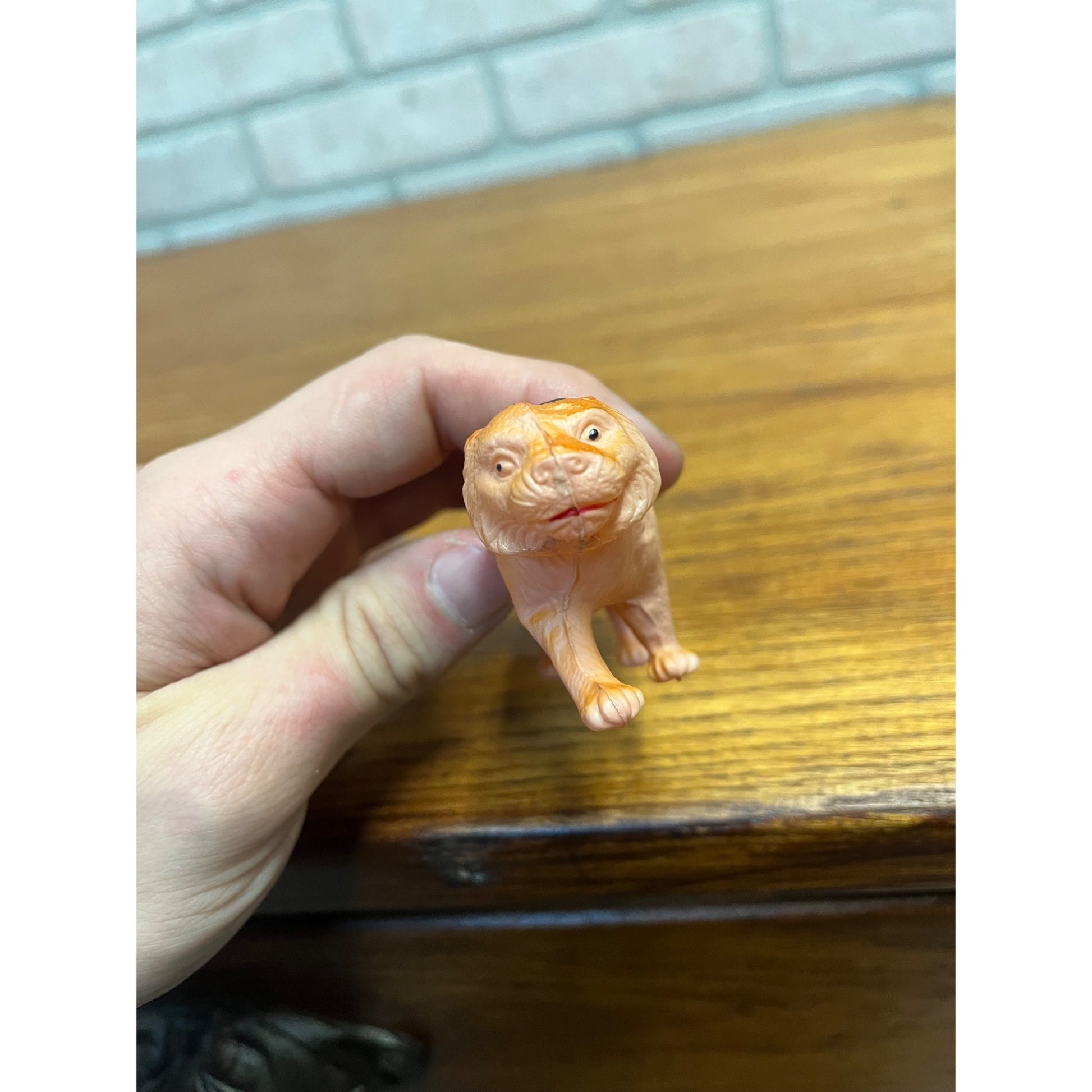 Vintage Lion & Tiger Celluloid Toy Christmas Putz Decoration Ornaments Lot (2)