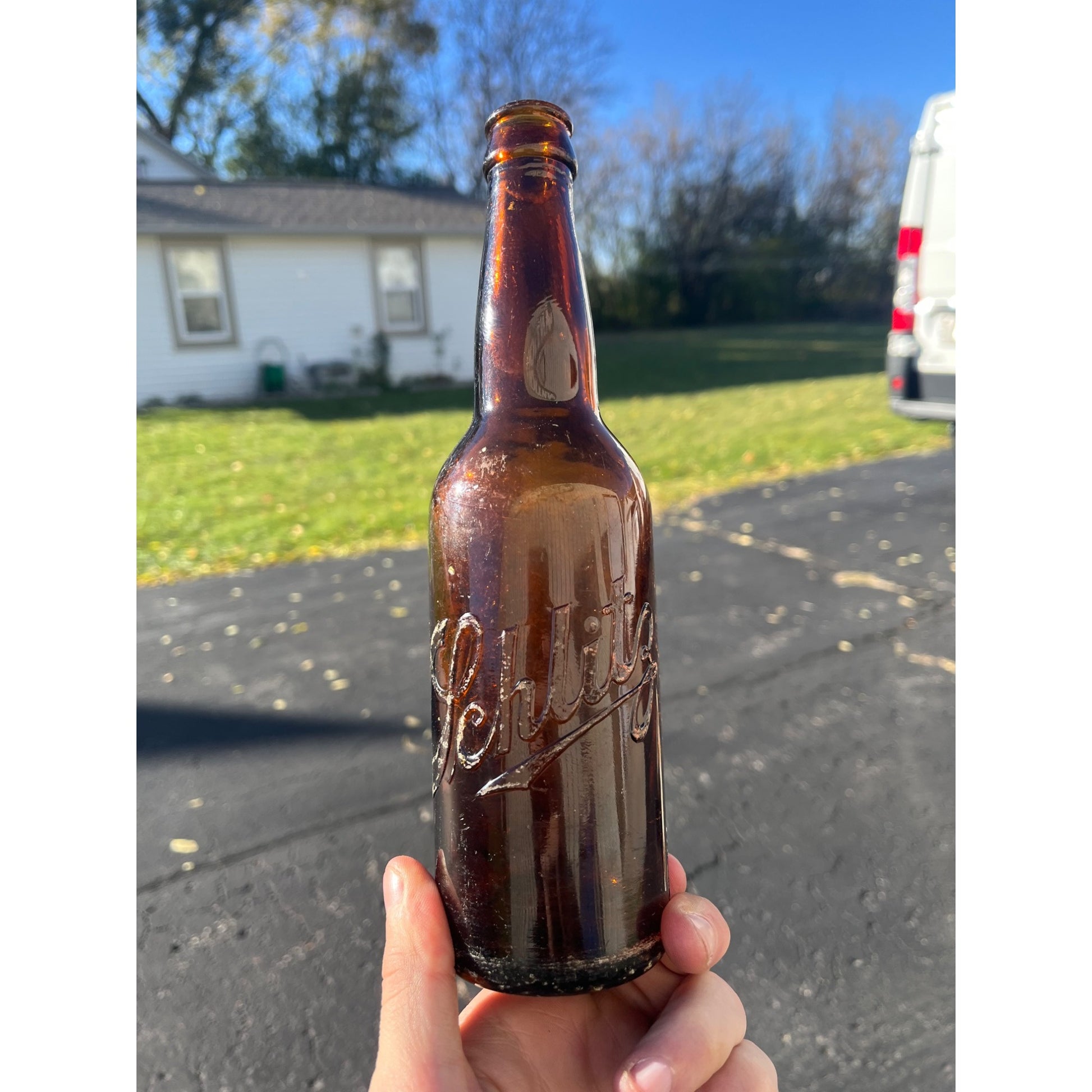 Pre-Pro Schlitz Brewing Company Milwaukee Vintage Amber Brown Beer Bottle Wis